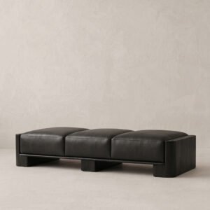 Monolith Masif Ahşap & Deri Daybed - Deco101